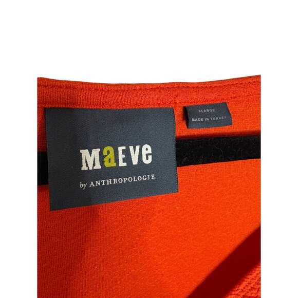 Maeve Anthropologie Orange Sweetheart Neck Long Sleeve Top-sz XL - Picture 4 of 8